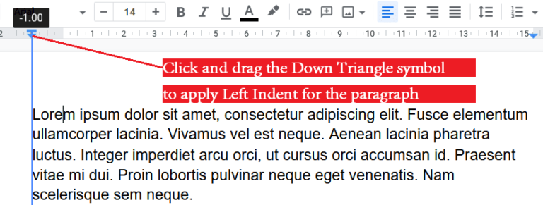 applying first line indent in word