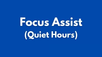 how to set quiet hours on Windows